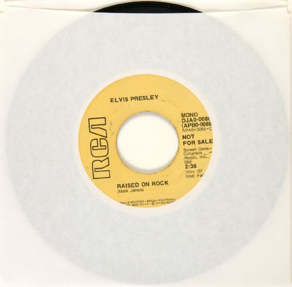 Elvis Presley "Raised On Rock"/"For Ol Times Sake" 45  